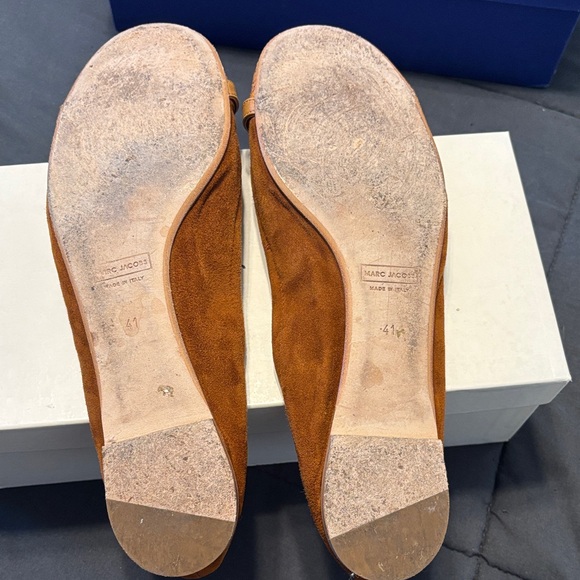 Marc Jacobs Orange and brown suede Flats with Buckle Detail - Picture 2 of 5